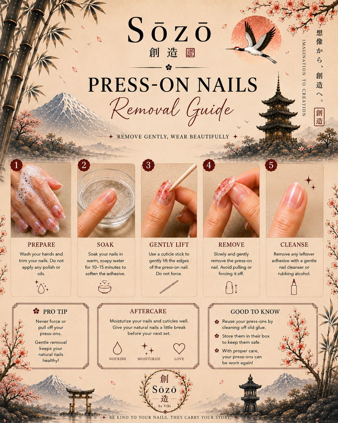 Sōzō press-on nails removal guide
